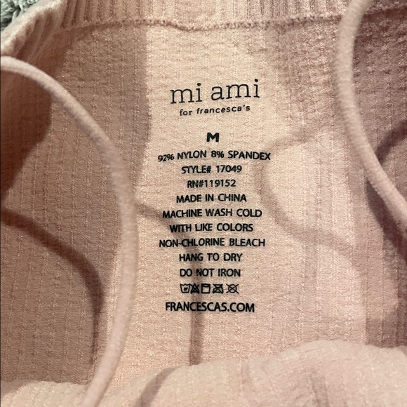 2 Miami Ribbed Tops (Pink and Cream) - Picture 2 of 5